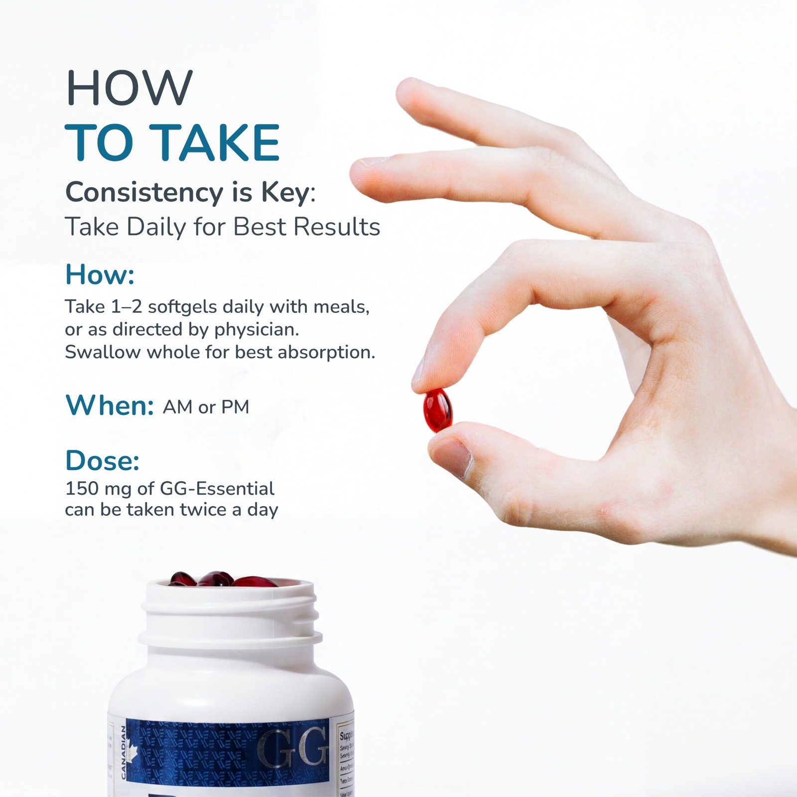 Geranylgeraniol 150mg Supplement for CoQ10 Support, Cellular Energy, Muscle Heal