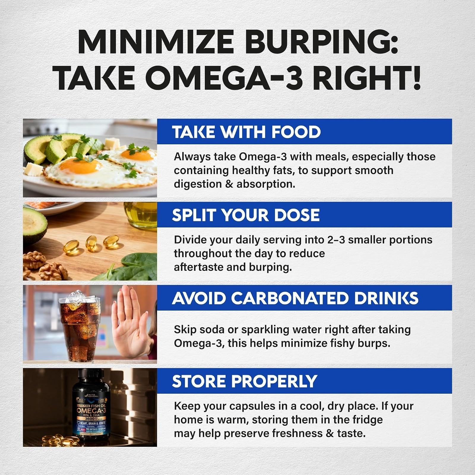 Omega 3 Fish Oil 3600 mg – Omega 3 Supplement | EPA & DHA – Heavy Metals Tested