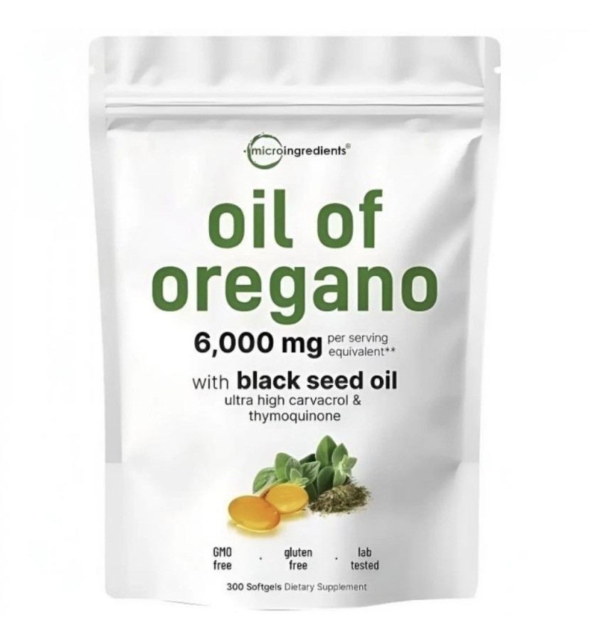 2 in 1 Oil of Oregano & Black Seed Softgels Count,Immune Support,with Carvacrol
