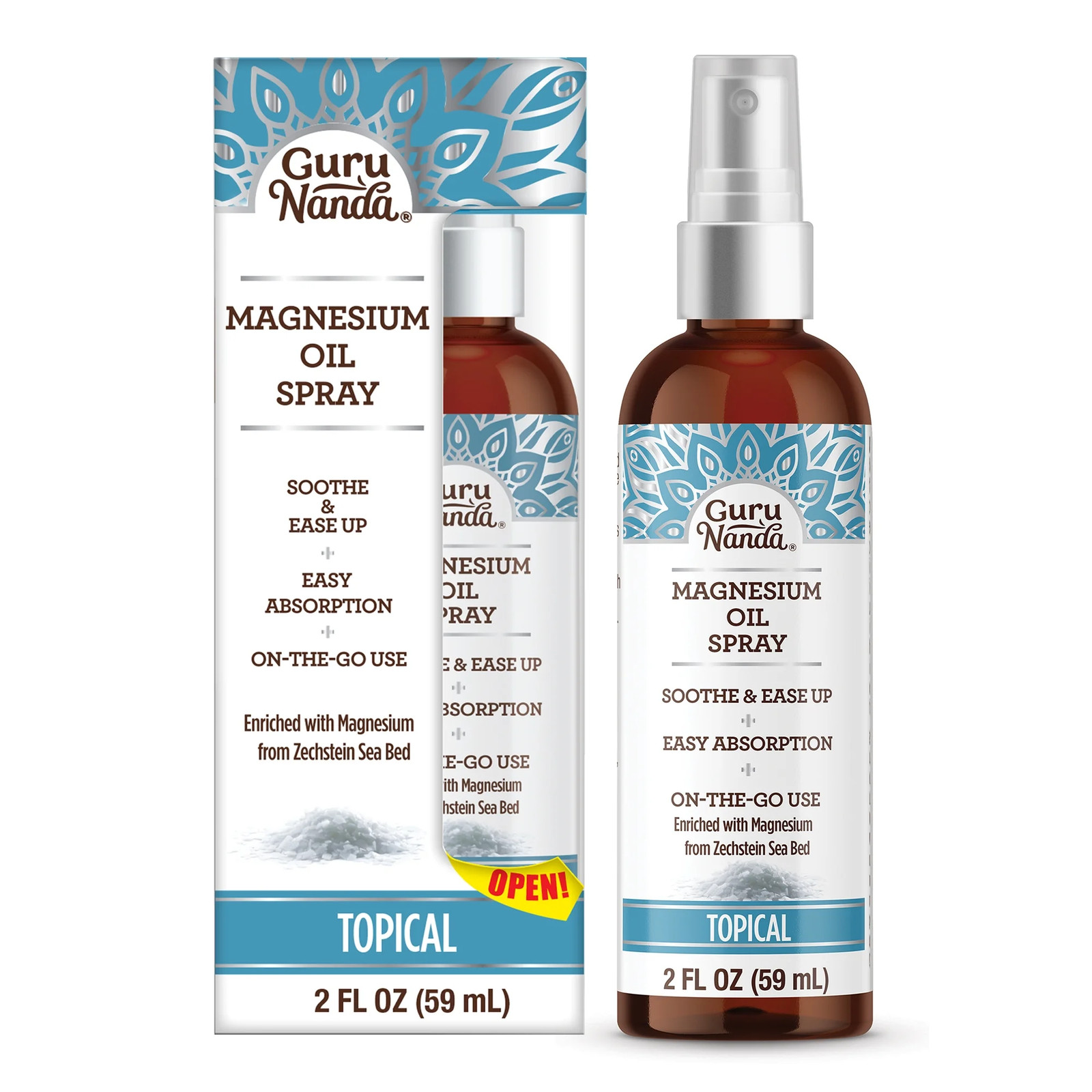 Magnesium Oil Spray for Muscle Relief & Soothing Aches – Quick Absorbing- 2Oz