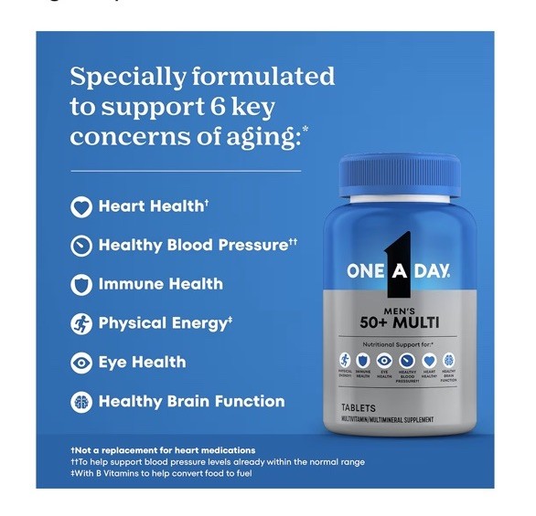 One A Day Men’s 50+ Healthy Advantage Multivitamin, Multivitamin for Men with…