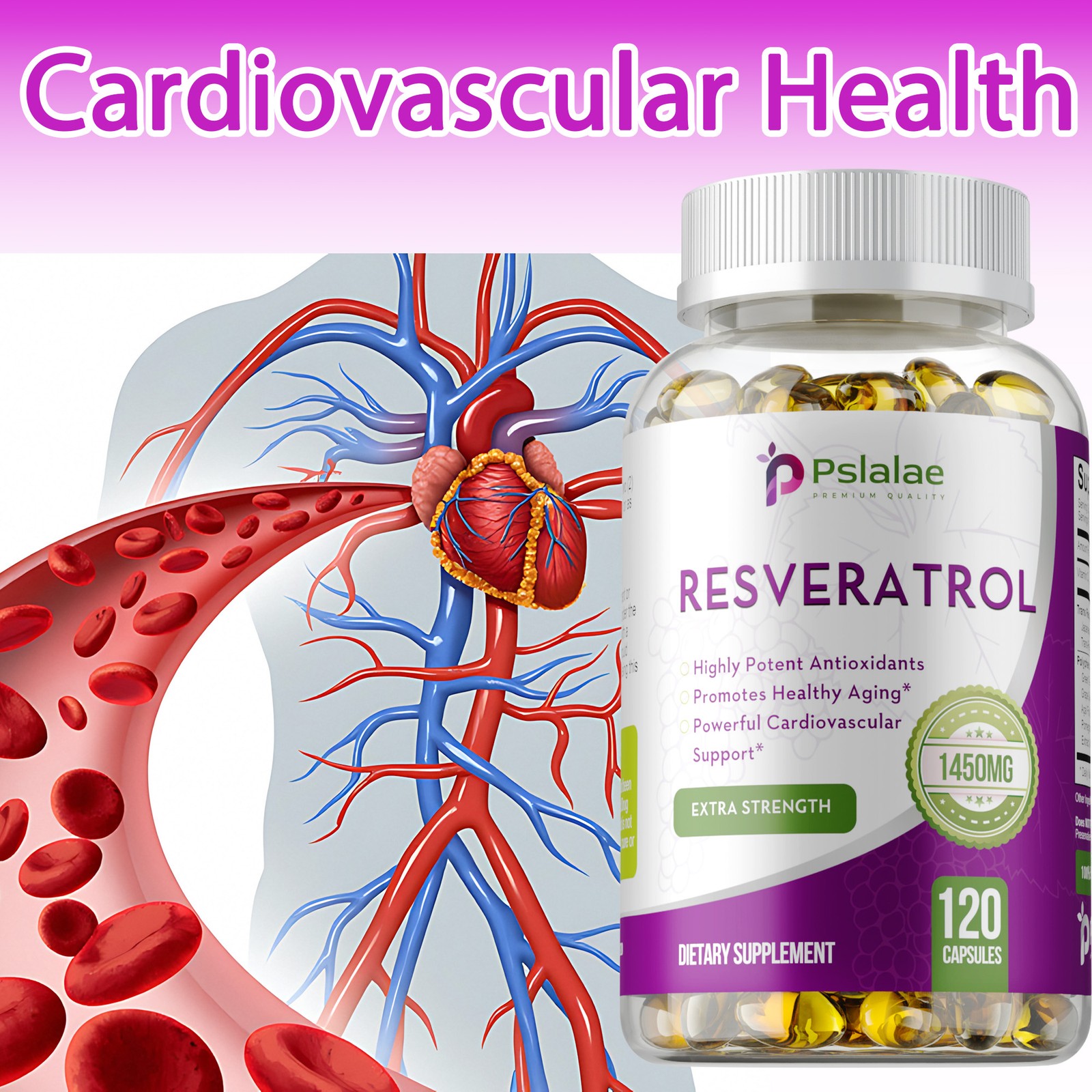 Resveratrol Capsules 1450mg – Natural Antioxidant, Anti Aging, Anti Inflammatory