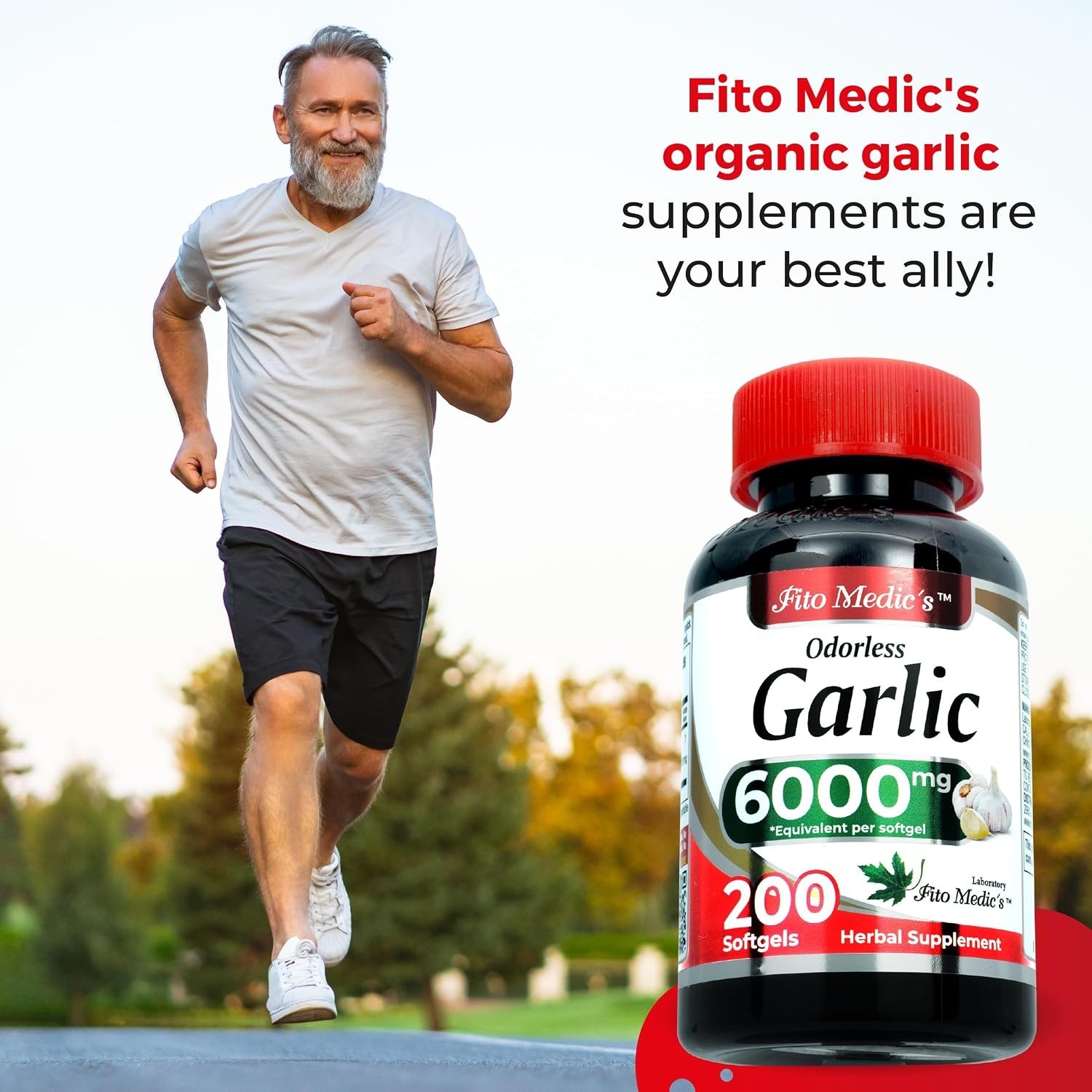 Garlic Pills 6000 mg Equivalent 200 softgels Organic Garlic 200 Capsules Garli