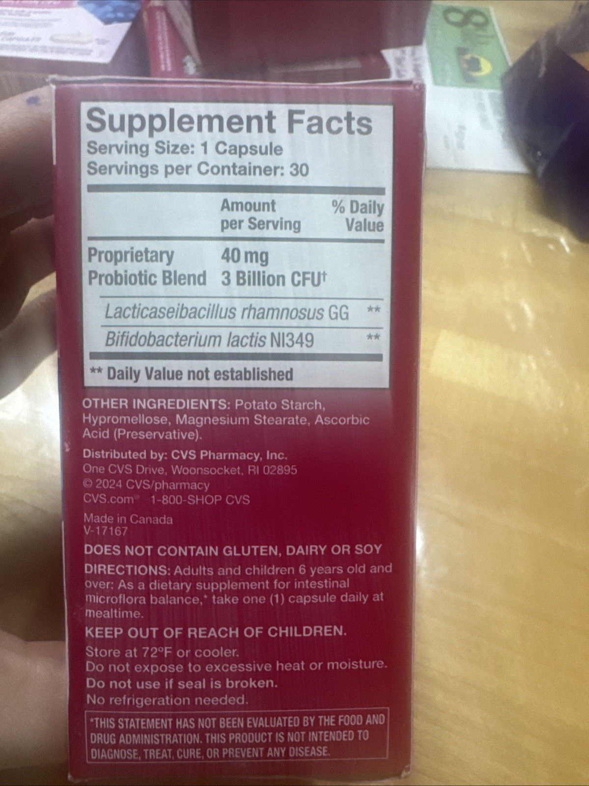 CVS Health Daily Digestive Probiotic 3 billion CFU 30 Count Each Lot of 3