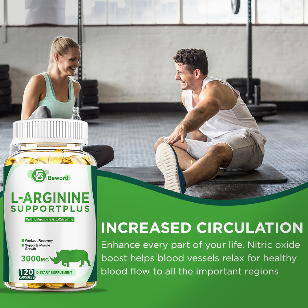 L-Arginine L-Citrulline 3000mg Extra Strength Nitric Oxide & Circulation Boost-