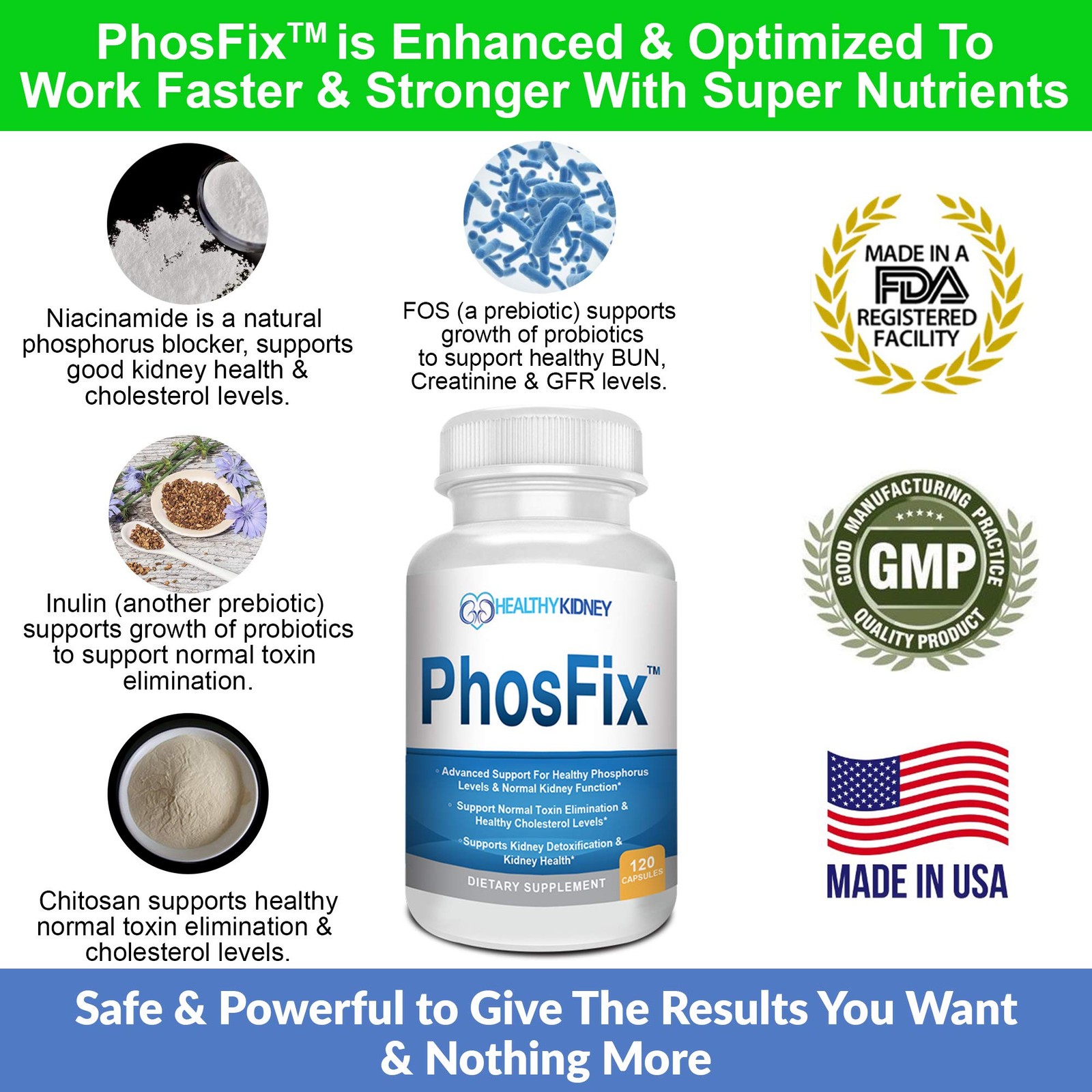 PhosFix 120 Pills – Phosphorus Binder with Chitosan for Kidney & Health Support