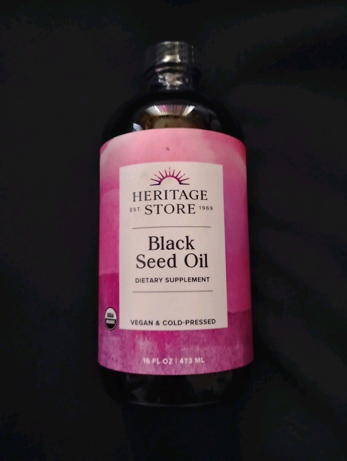 Heritage Store Black Seed Oil 16 fl oz Cold Pressed Vegan Exp. 08/2027