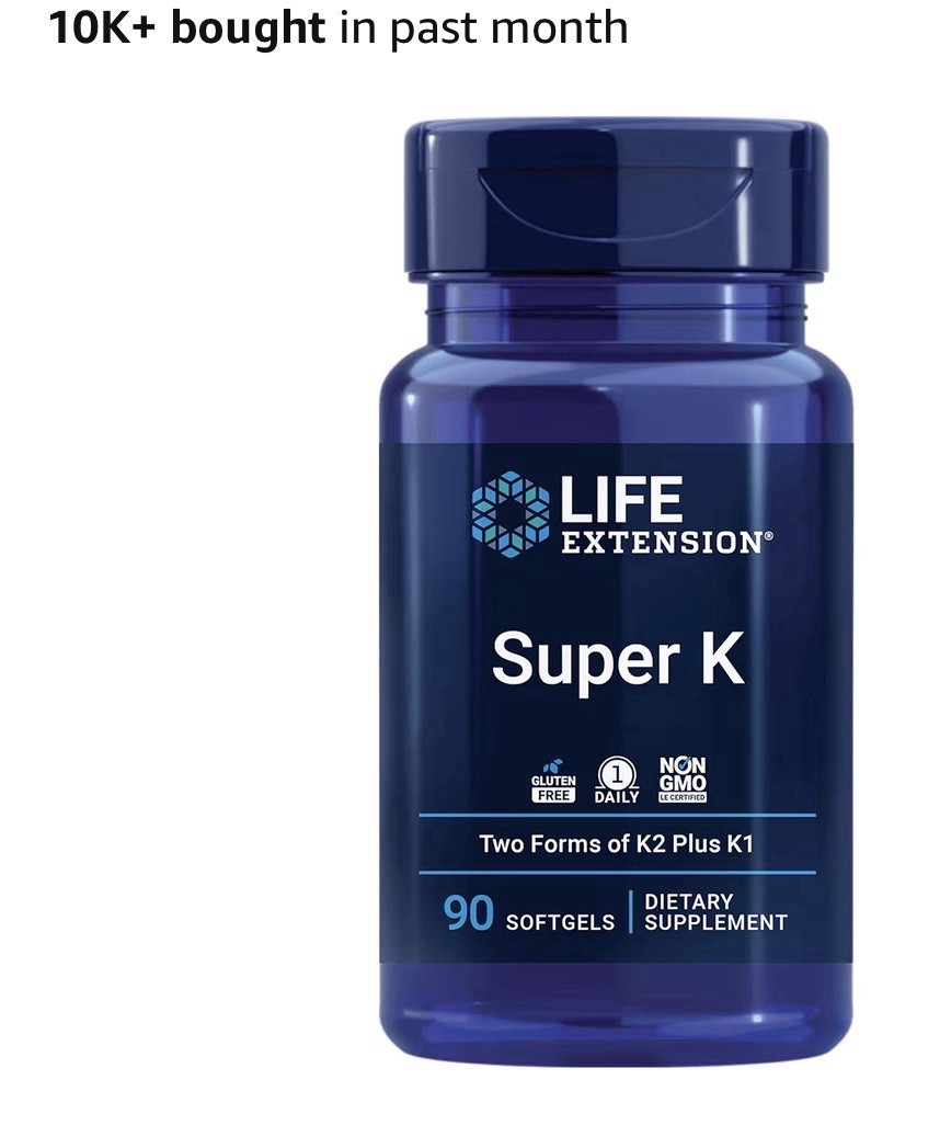 Life Extension Super K, Advanced K2 Complex (MK-7) K1, Heart & Bone Health