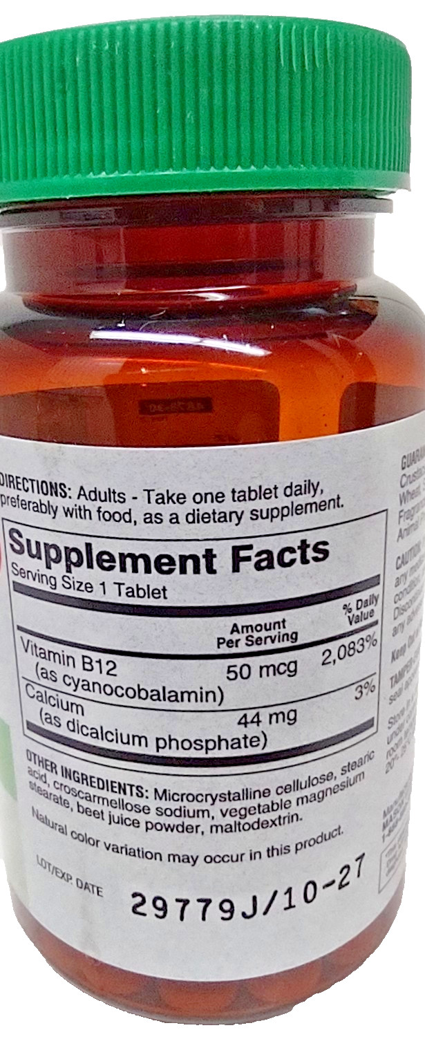 ( Lot 10 Bottles ) P.Choice Vitamin B12 ( 30-Tablets/Bottle=TOTAL 300-Tablet )