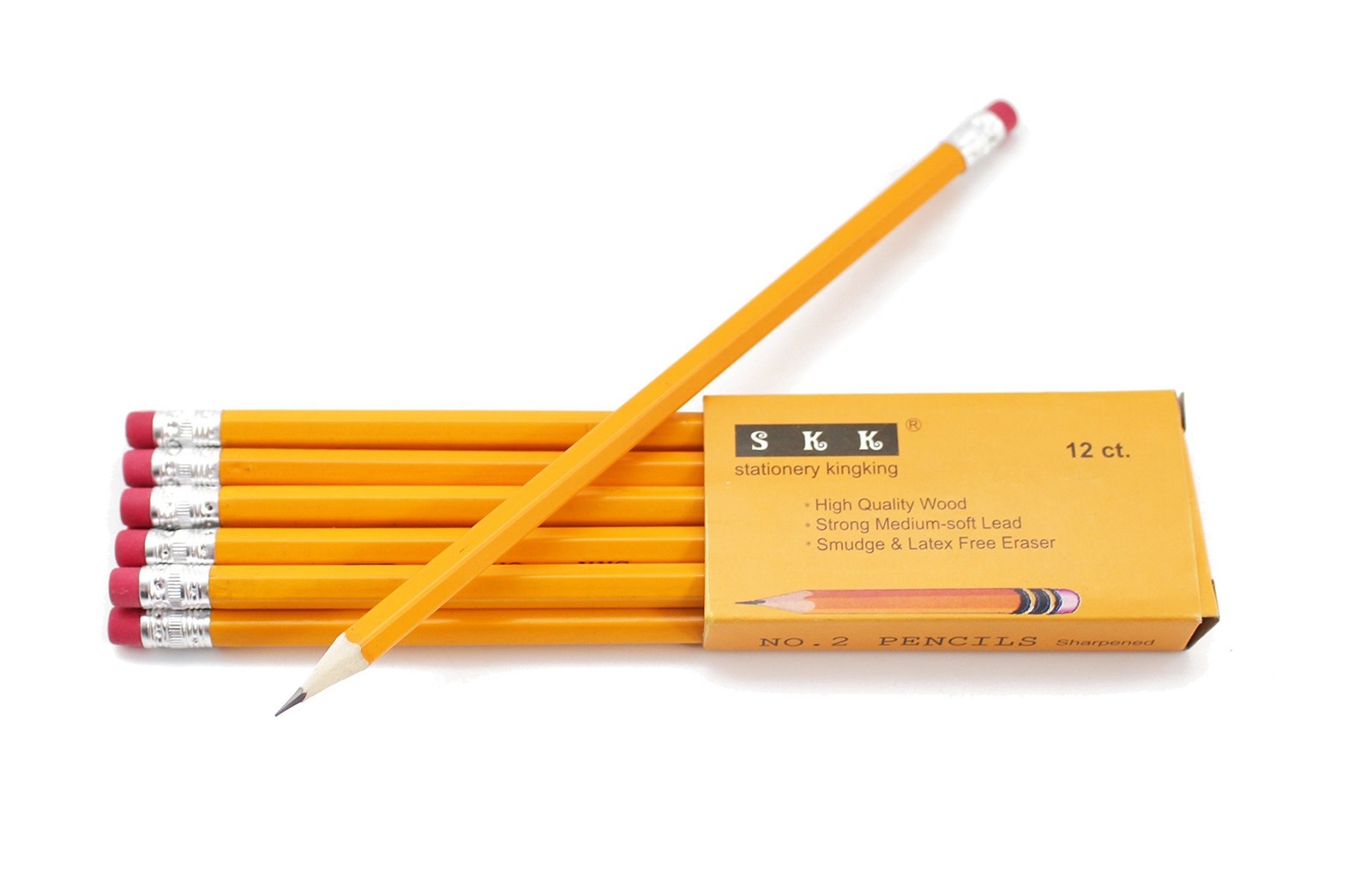 SKKSTATIONERY 144 Count Pre-sharpened #2 Pencils with Erasers – Bulk Yello