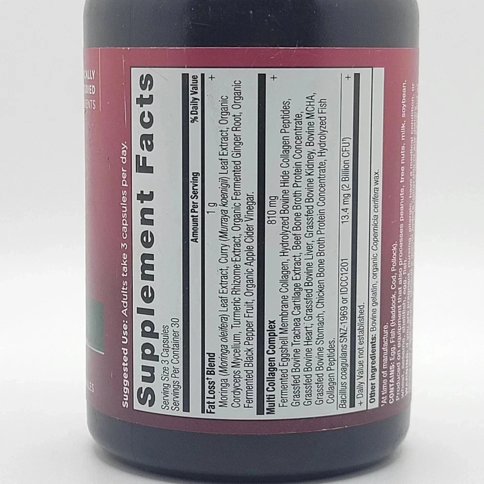 Ancient Nutrition Multi Collagen Advanced LEAN Breaks Down & Burns Fat 90ct/ P-1