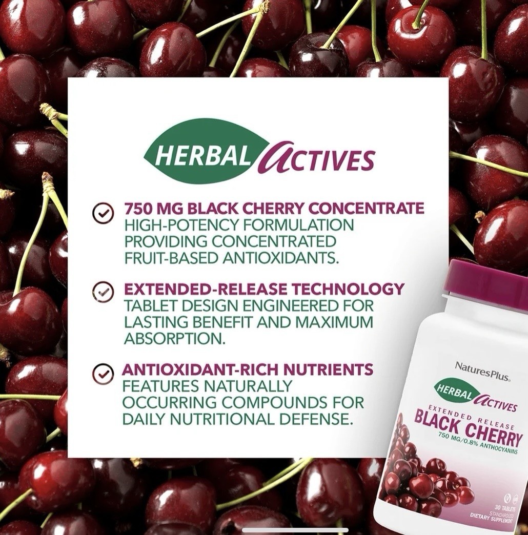 Nature’s Plus Herbal Actives Black Cherry 🍒 Extended Release 2-Pack NEW/SEALED
