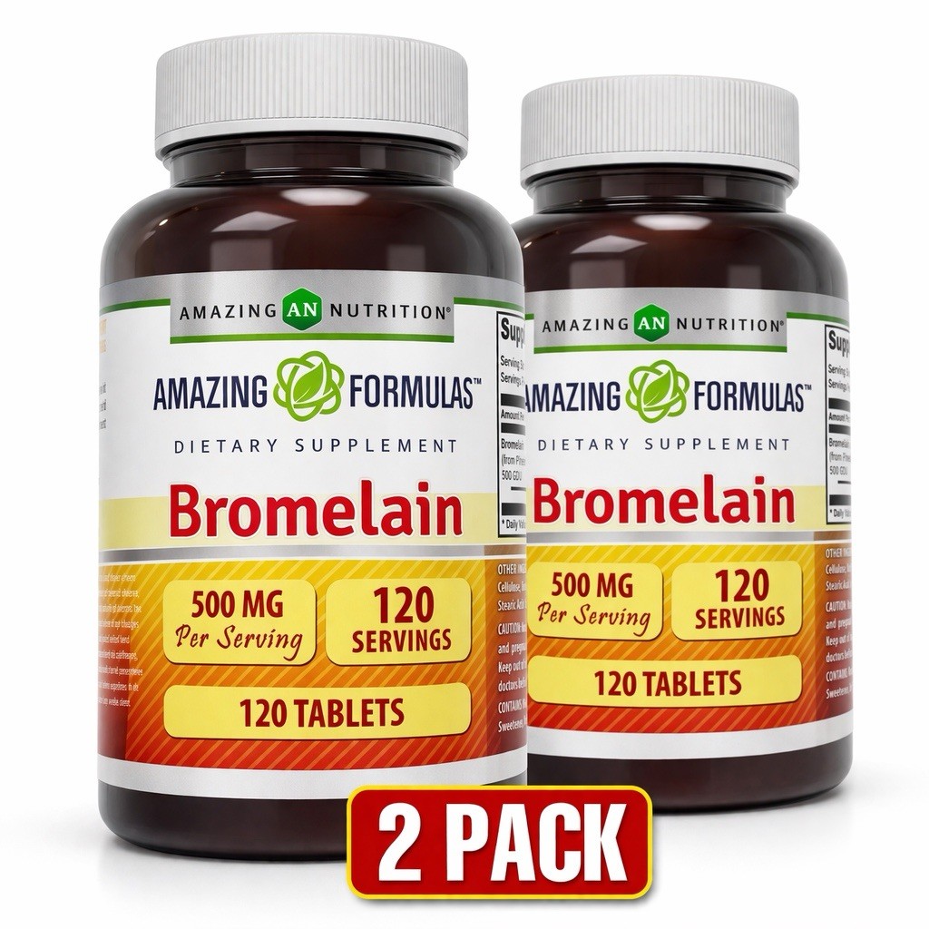 Bromelain 500mg “2 Pack “240 Tablets Digestive Enzyme Immune Support
