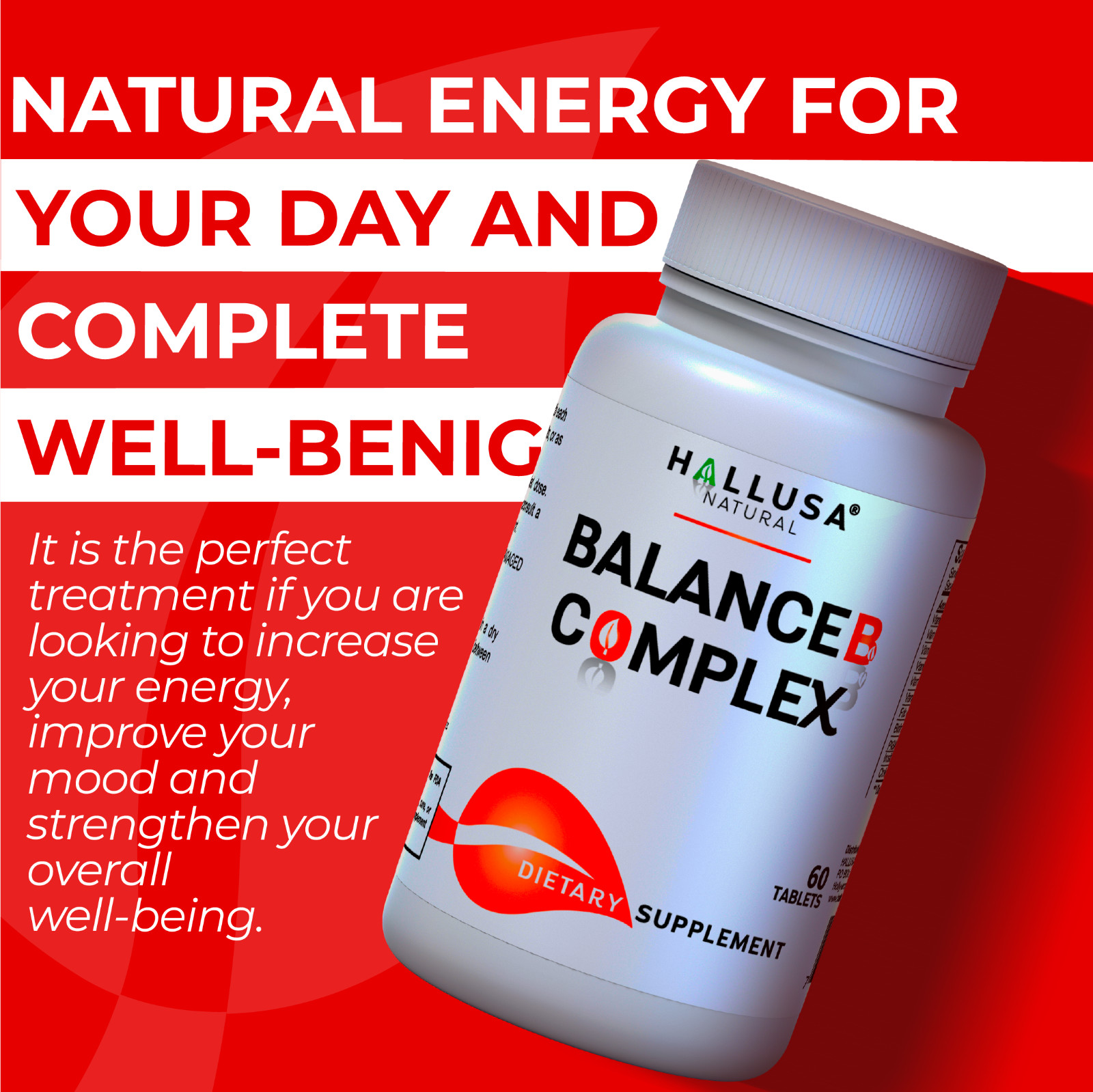 COMPLEX B B1, B2, B3, B5, B6, B8 & B12 – Energy, Nervous & Heart Health – 60 Tab