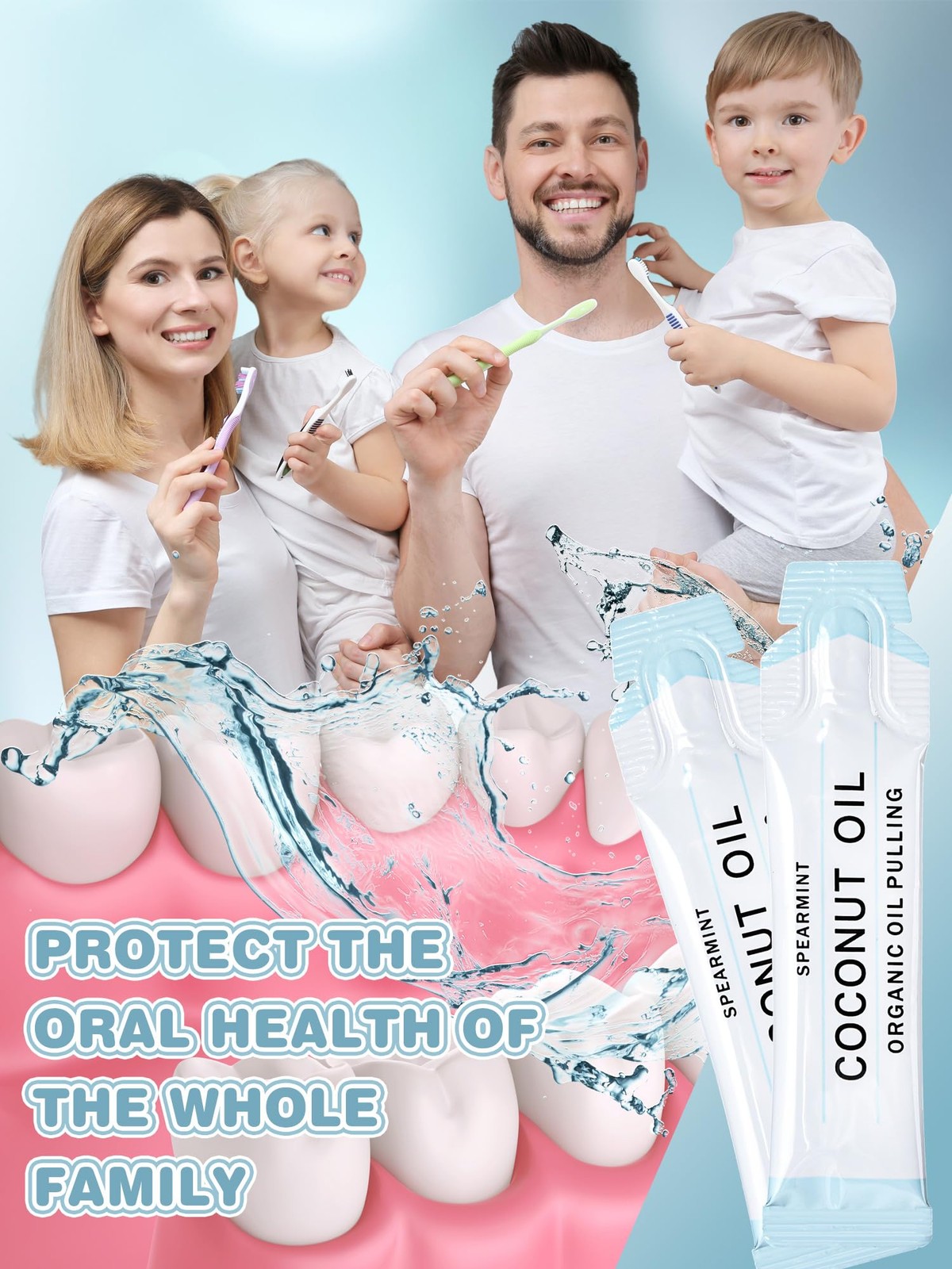 Loopeer 50 Pcs Organic Oil Pulling Travel Sachets 0.01 Fl Oz (Pack of 50)