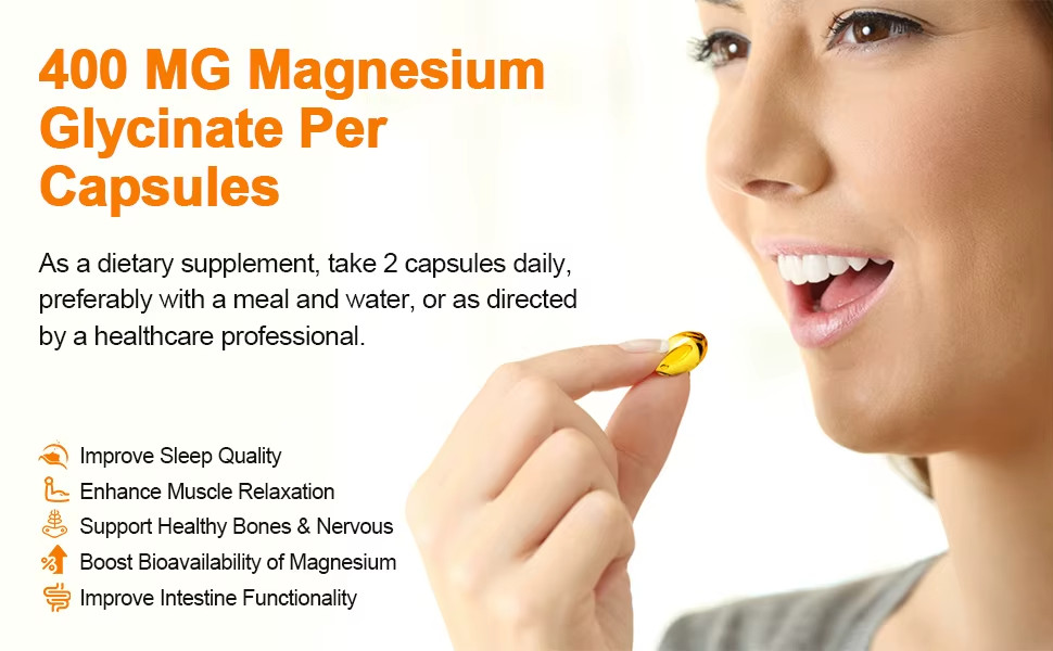 Magnesium Glycinate 500mg with Zinc, Vitamin D3 & B6, Non-GMO Veggie Capsules