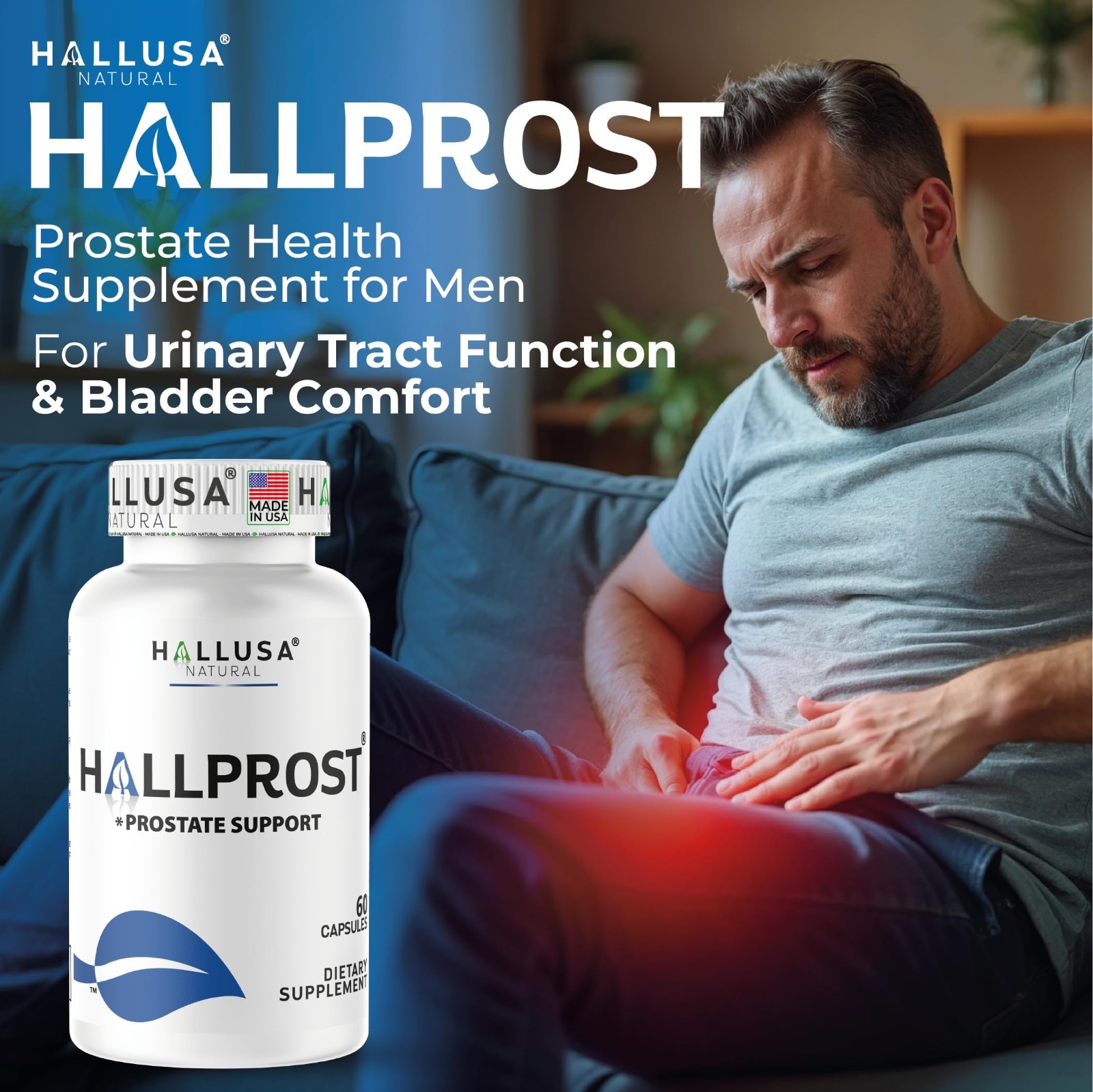 Natural Prostate Support – Prostatitis Relief – 60 Capsules for Healthy Function