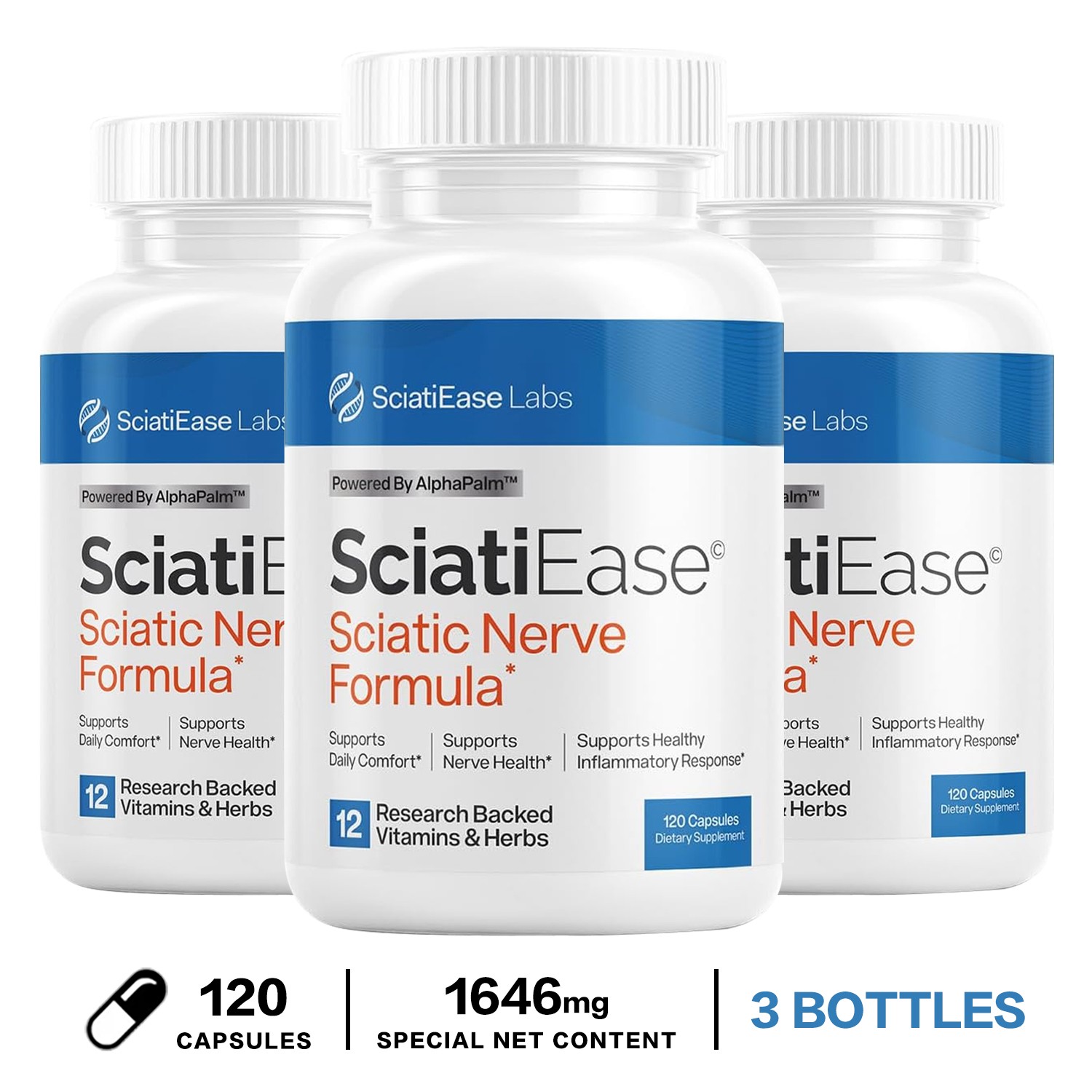 SciatiEase Labs Sciatic Nerve Formula- Build Muscle and Endurance, Improve Sleep
