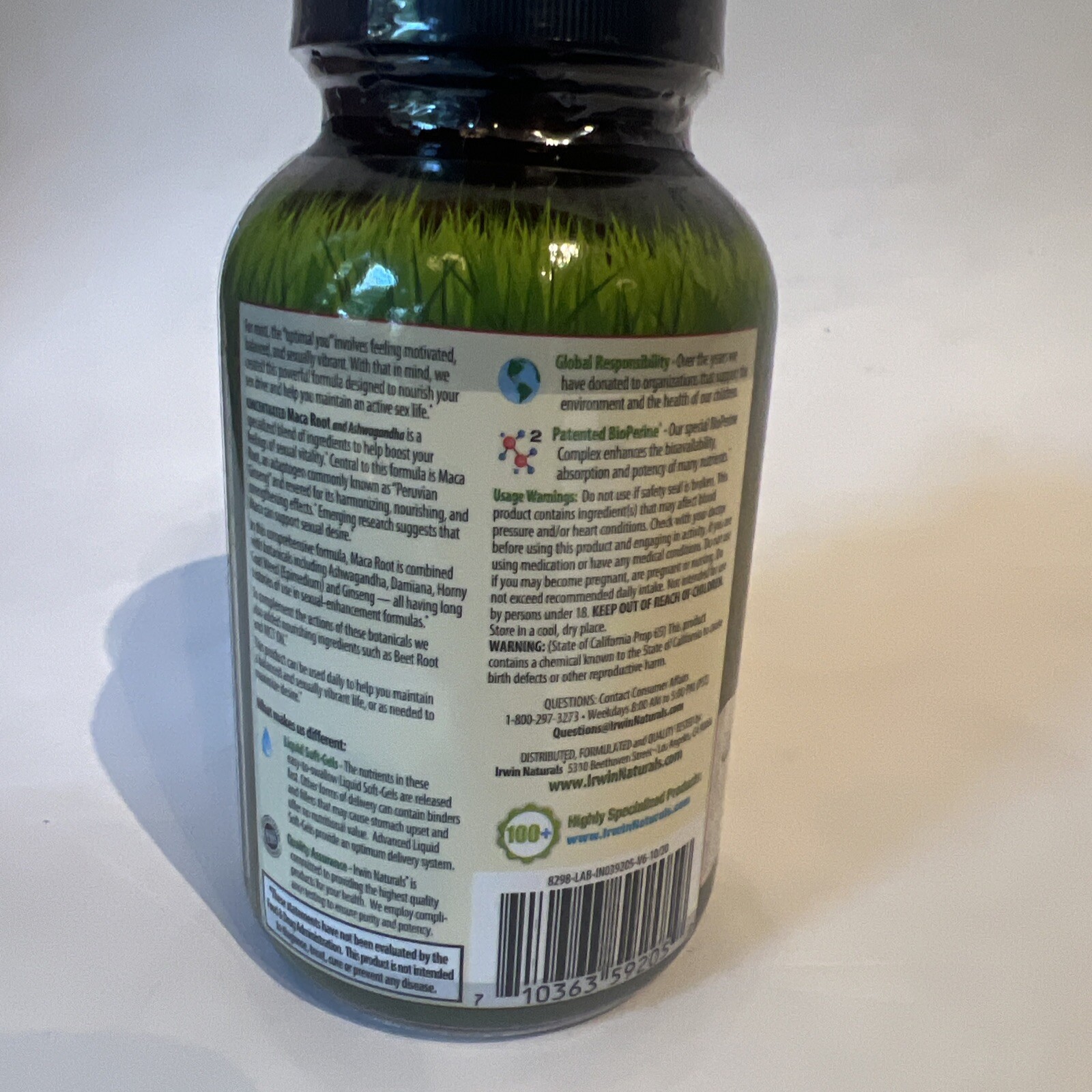 Irwin Naturals Concentrated Maca Root & Ashwagandha 75 Softgels Exp 06/2026