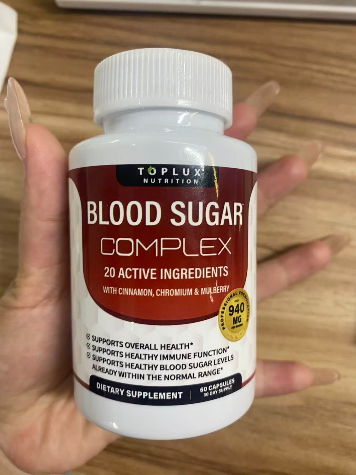 Blood 3-Toplux Sugar ComplexCinnamon Chromium Bitter Melon 20 Active Ingredients