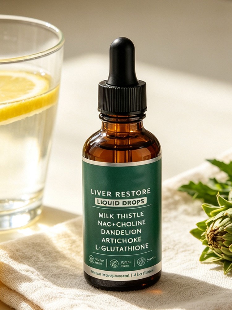 Purelia Liver Restore Drops – Complete Liver Detox Support Supplement 60ml.0q