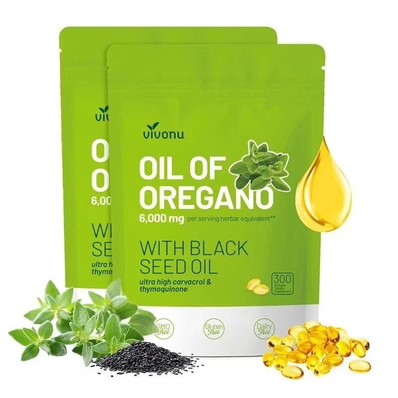 VivoNu Oil of Oregano Capsules | 6000mg Oil of Oregano with Black Seed Oil