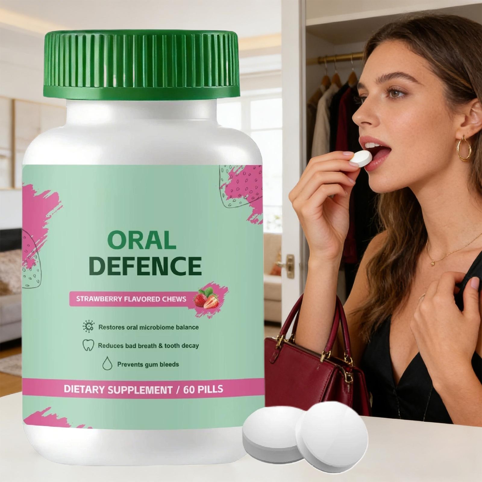 Oracare Oral Defence Oral – Probiotics Supplement targeted for Fresh Breath, Tee