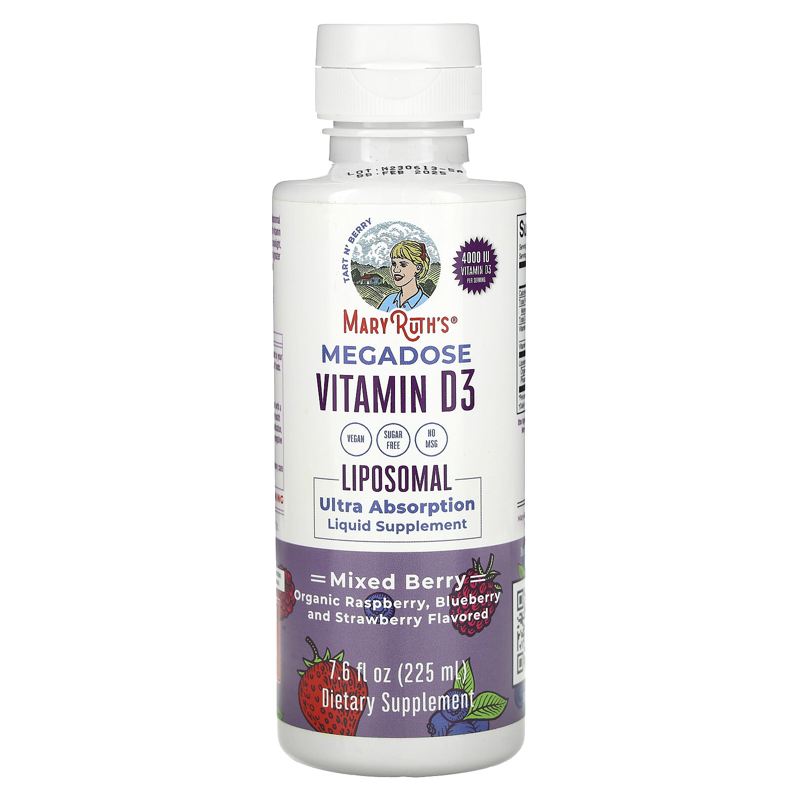 Megadose Vitamin D3, Liposomal, Mixed Berry, 4,000 IU, 7.6 fl oz (225 ml)