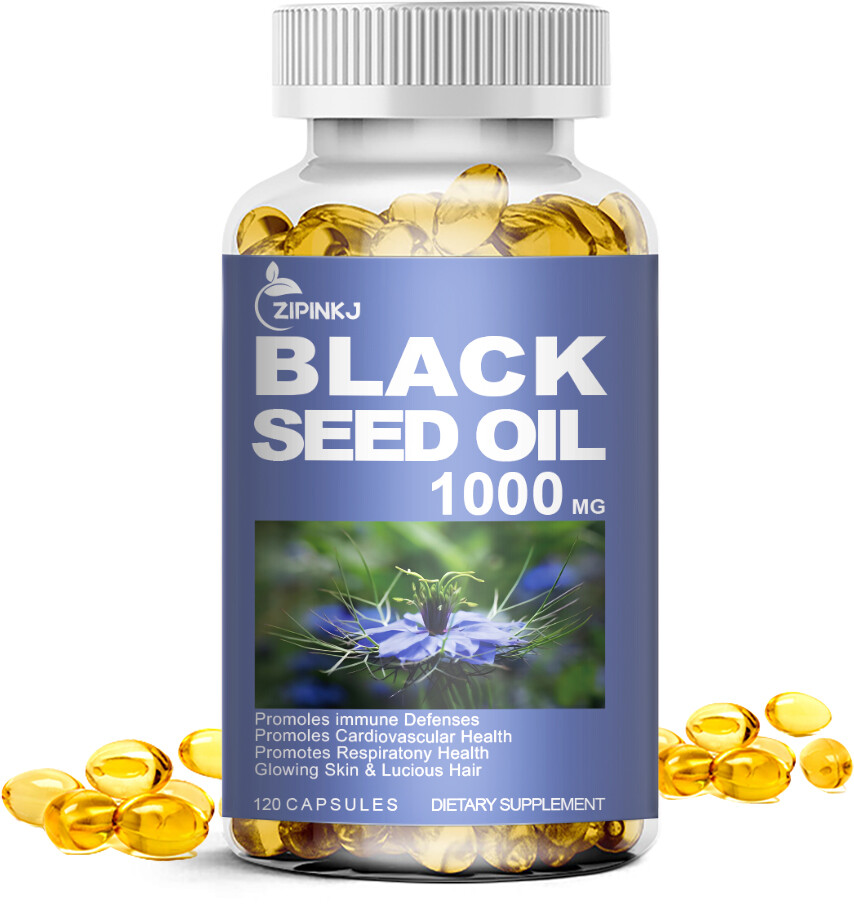 Black Seed Oil 120 Capsule Organic Cold Pressed Cumin Nigella Sativa Softgel Cap