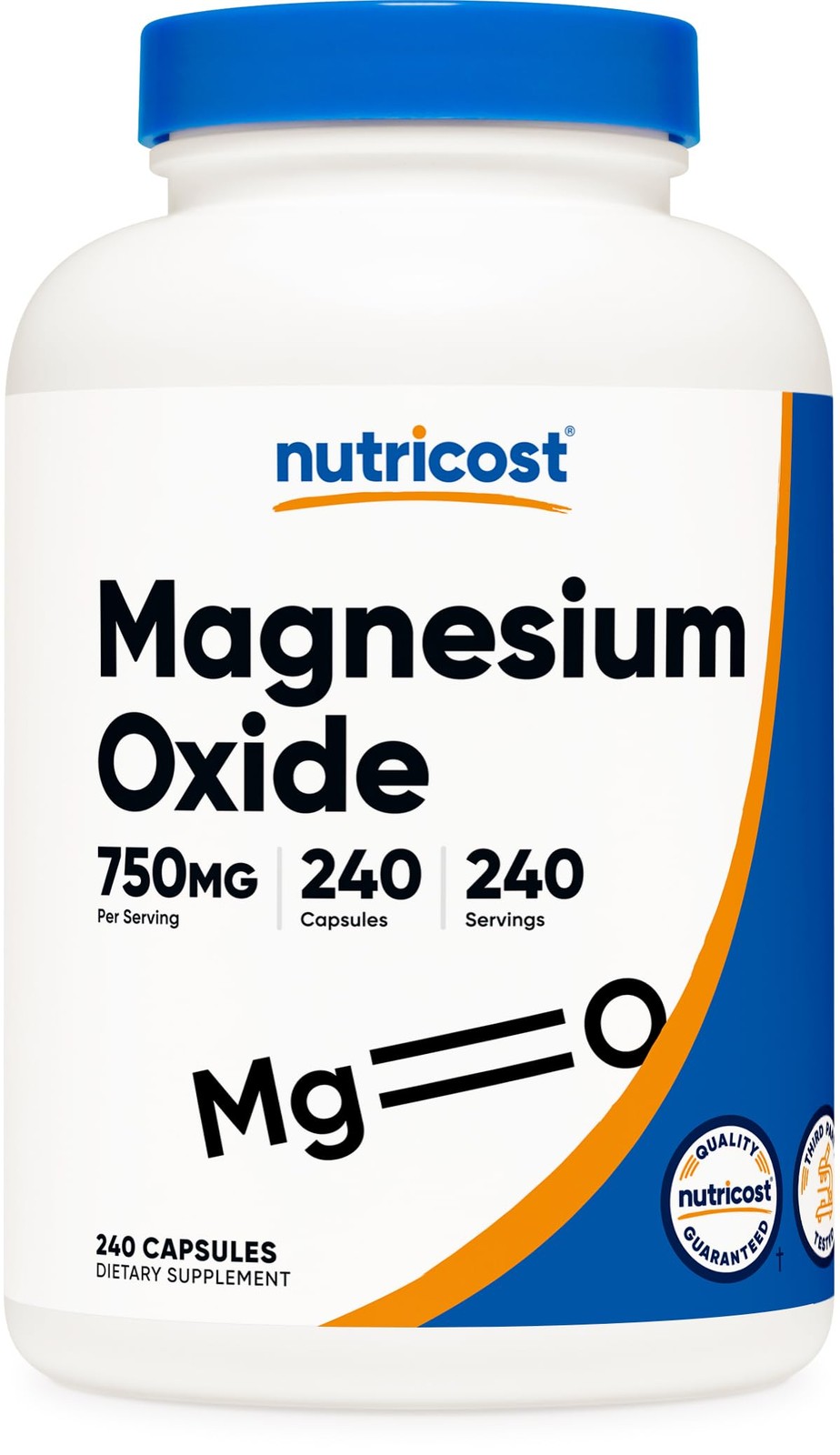 Nutricost Magnesium Oxide 750mg, 240 Capsules – 420mg 240 Count (Pack of 1)