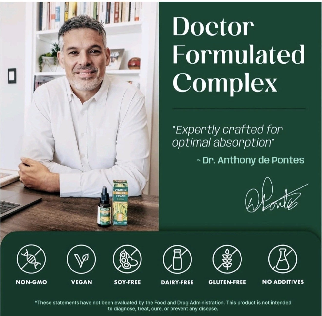 Naturtreu D3 + K2 5000 IU 1200 Drops Plus Vegan Gluten Free Dairy Free