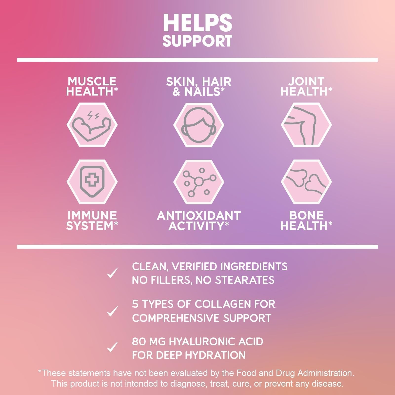 BioEmblem Beauty Collagen Multi Collagen Complex, 30 Servings | With Hyaluron…