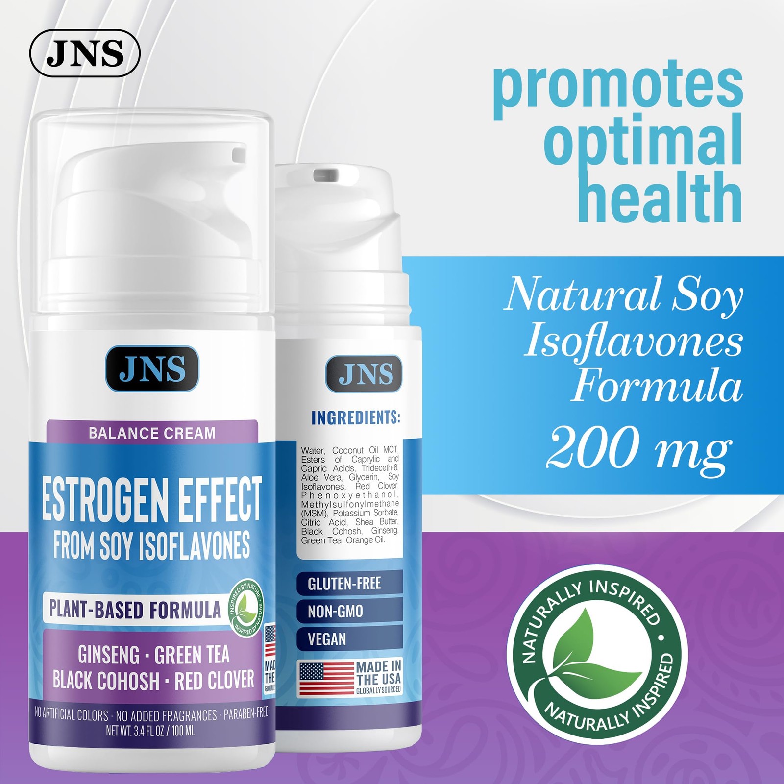 Joellyne Naturals Phytoestrogen Cream 3.4oz w/ Soy Isoflavones & Herbal Extracts