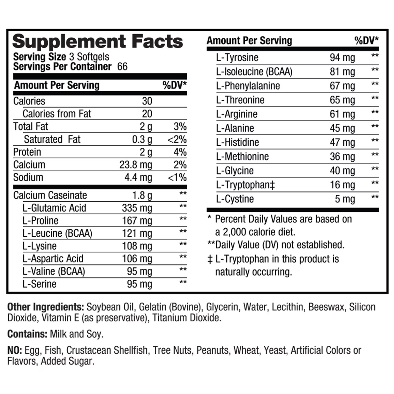 Prolab Amino Gel-Caps Essential Amino Acids High Potency Easy-to-Swallow 200ct