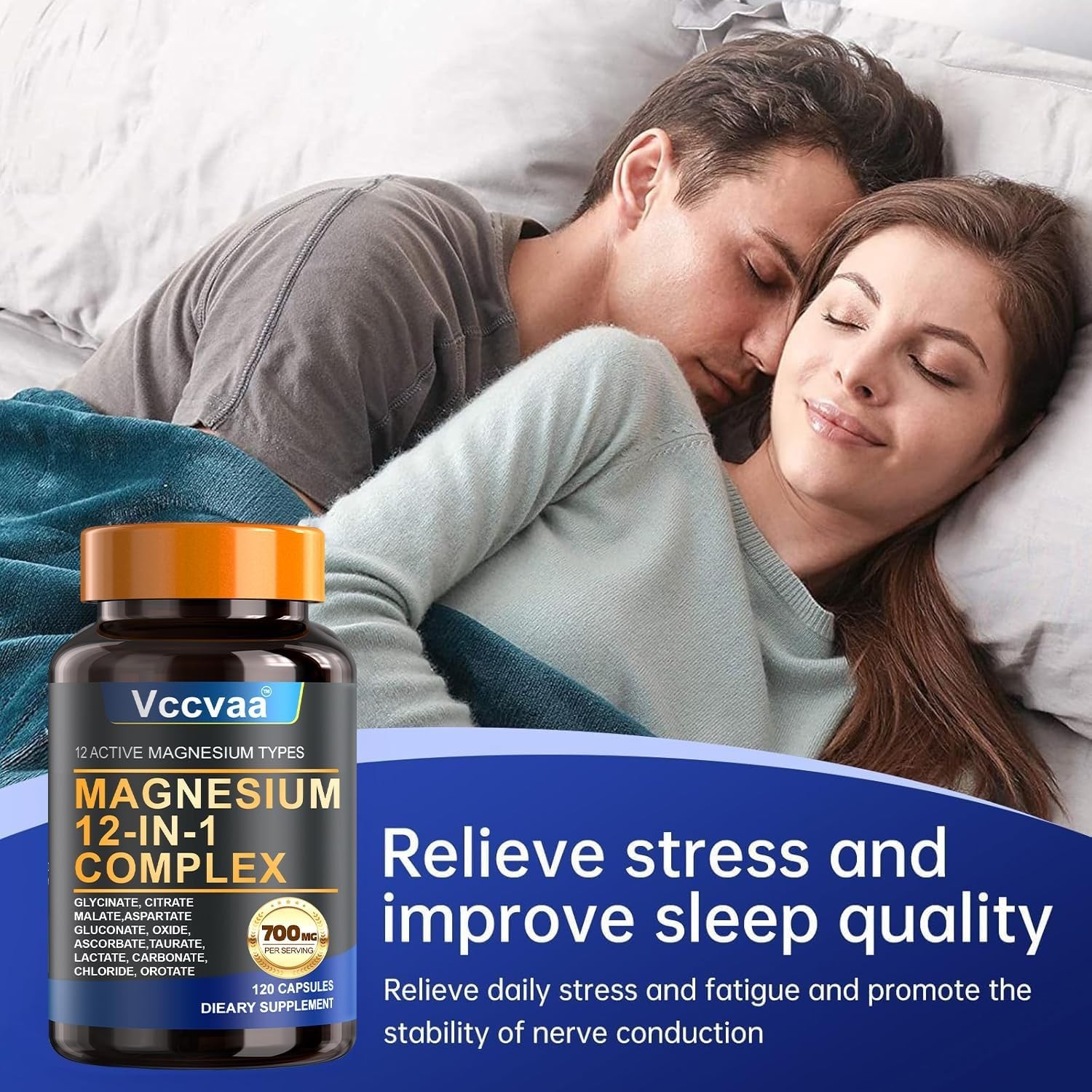Puravita Magnesium Complex 700Mg 12 in 1 Magnesium Supplement with Glycinate, Ci