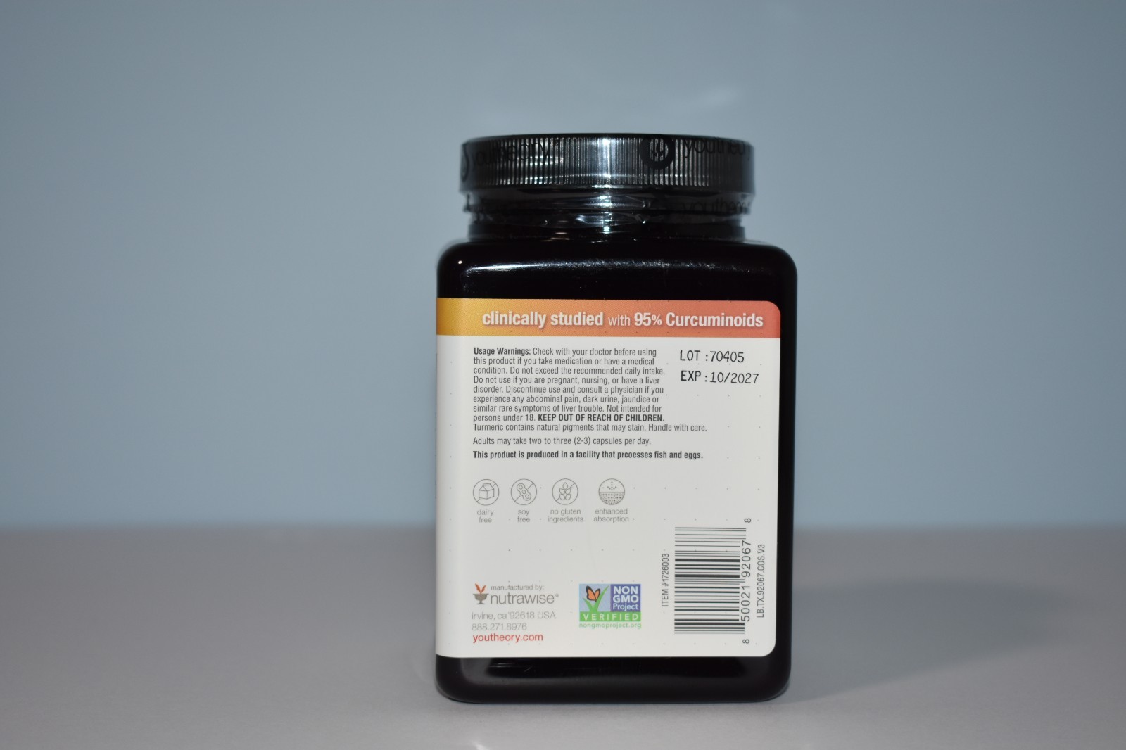 Youtheory Turmeric 2250mg 210 Capsules Curcumin 95% Supplement