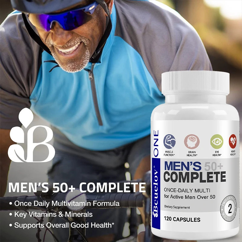 Men’s 50+ Daily Super Multivitamin, High Potency Formula for Brain
