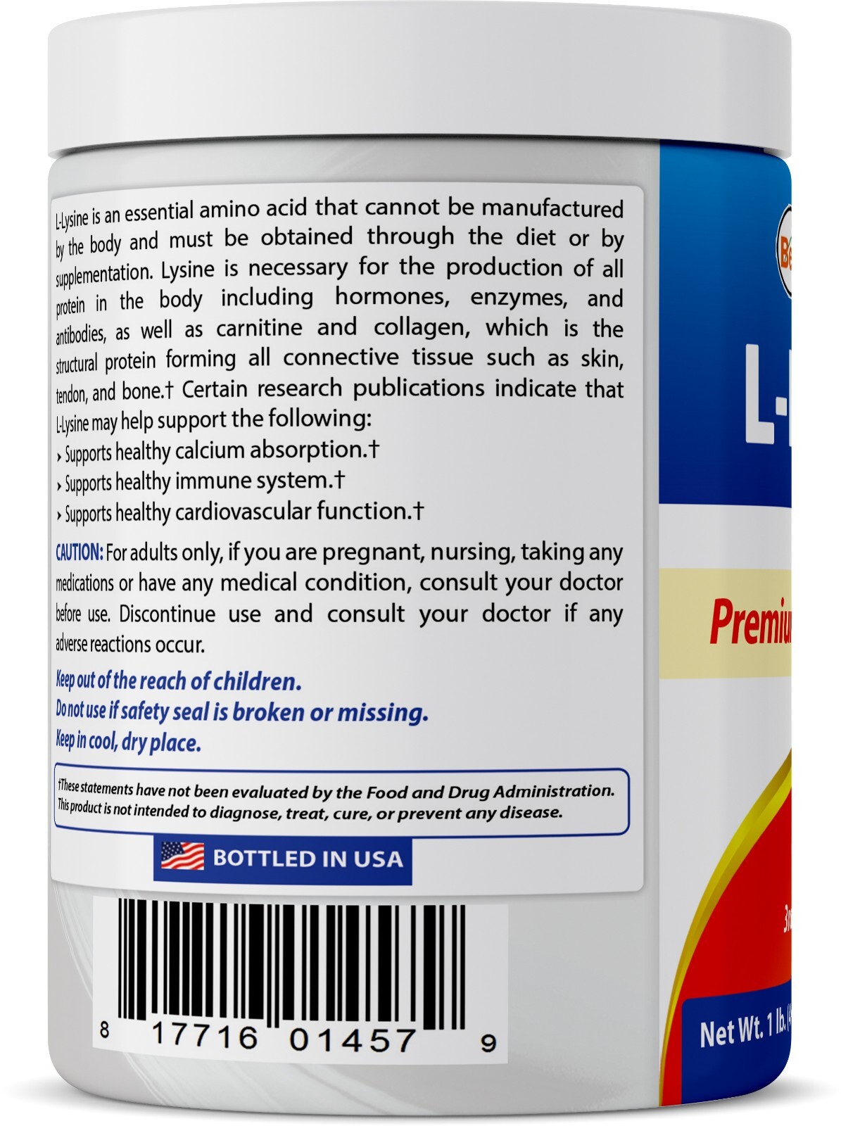 Best Naturals L-Lysine 1 Lb Powder