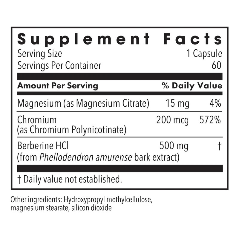 Metabolic Maintenance Berberine + Chromium 60 Capsules EXP 05/2027