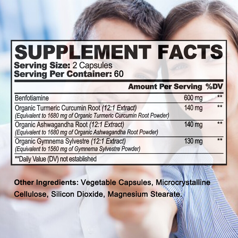 Contains 600 Mg Benfotiamine and 140mg Curcumin Per Serving |Vegetarian Capsules