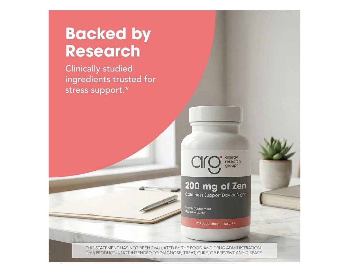 Allergy Research Group ARG 200 mg of Zen Calmness Support Day Or Night 120 Caps
