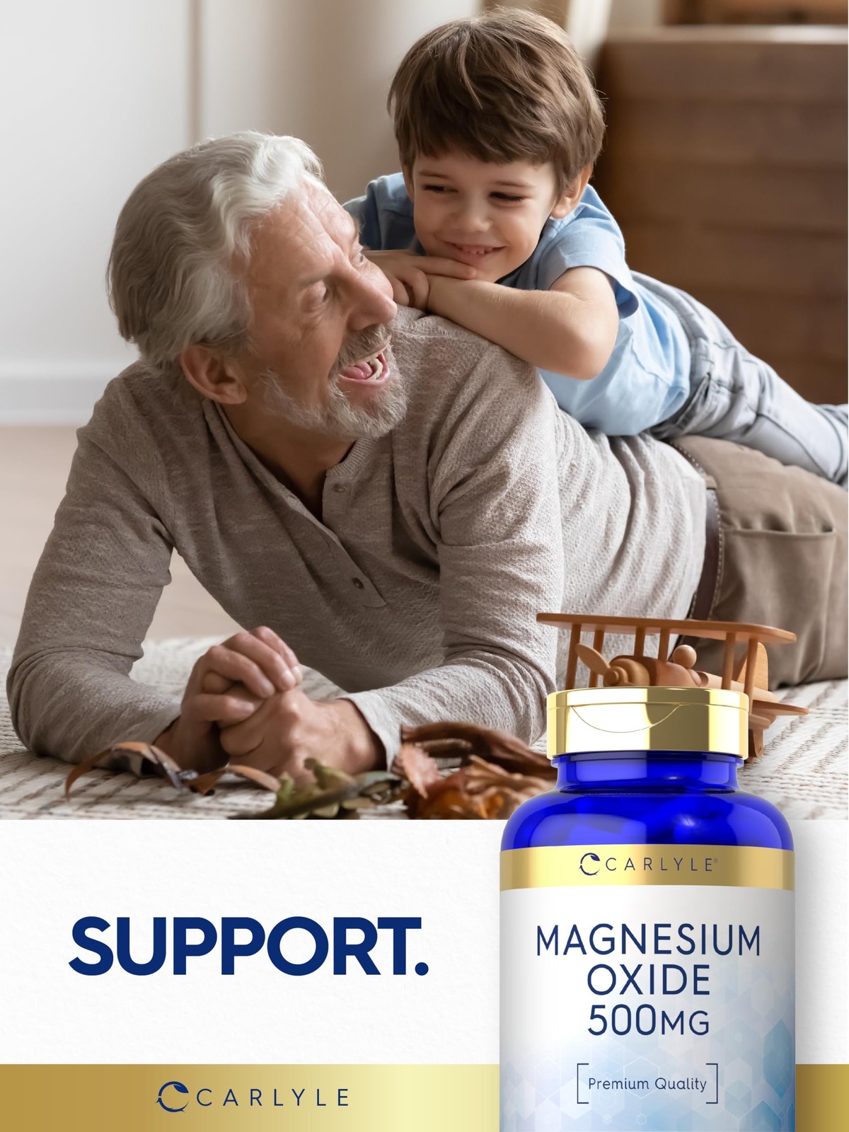 Carlyle Magnesium Oxide 500mg | 120 Capsules | 120 Count (Pack of 1), White