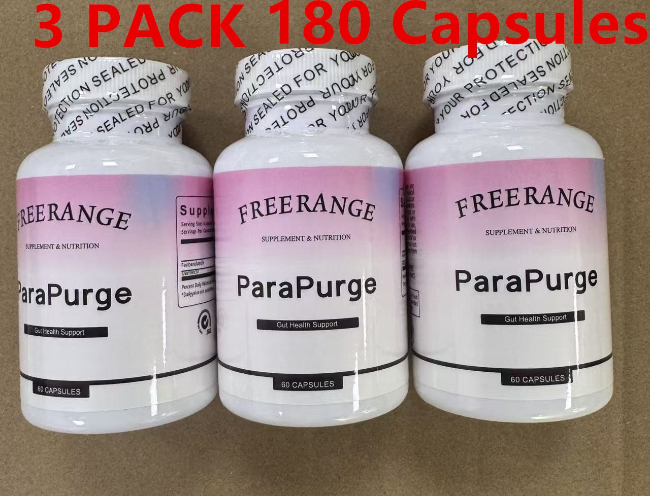 ParaPurge 3Pack Gut Cleanse Capsules Gut and Colon Immune Support Non – GMO 180c