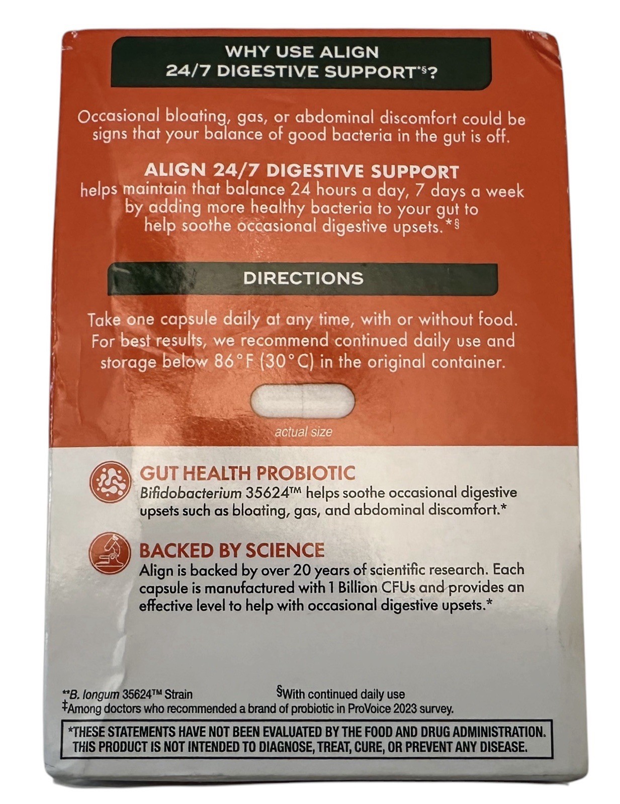 Align Probiotic Supplement Capsule – 49 Count Expires 01/2028+ Brand New In Box
