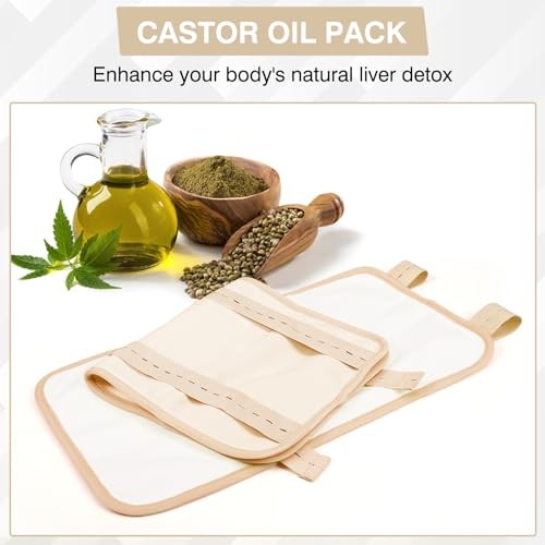 Castor Oil Pack Wrap Reusable Adjustable Elastic Strap Liver Detox Stomach Relie