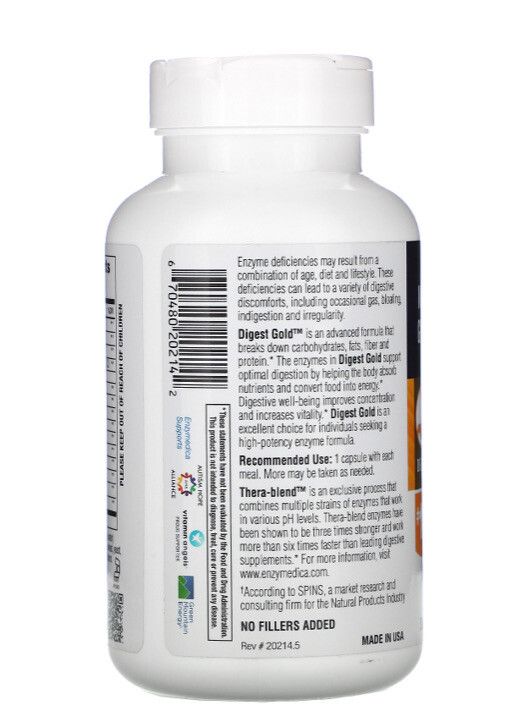 Enzymedica Digest Gold With ATPro 180 Caps Best By 05/2026+ Digestive Enzyme
