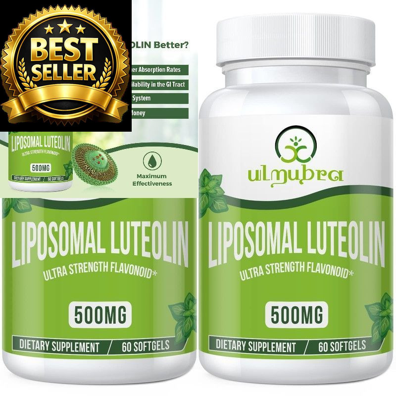 Ulmubra Liposomal Luteolin 500MG, Maximum Absorption, 60 Count (Pack of 2)