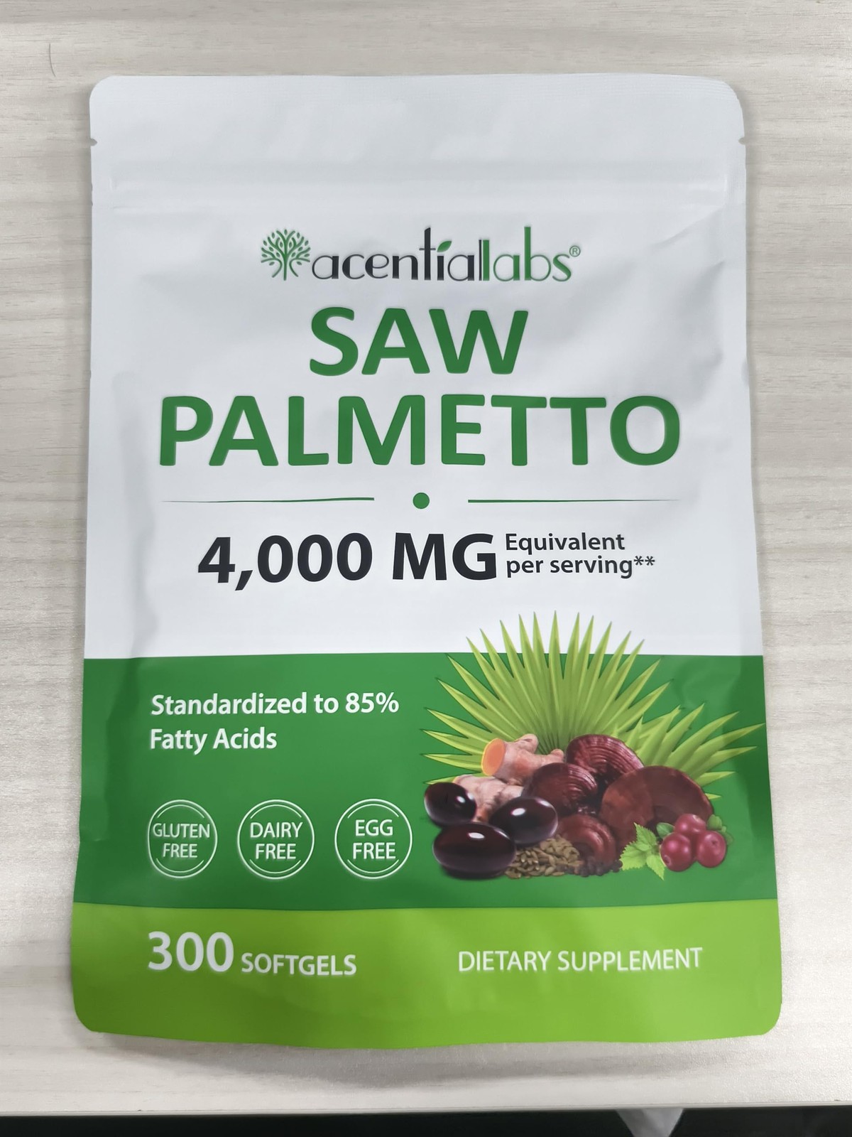 Saw Palmetto for Men, 300 Softgels with 300 Count (Pack of 1)