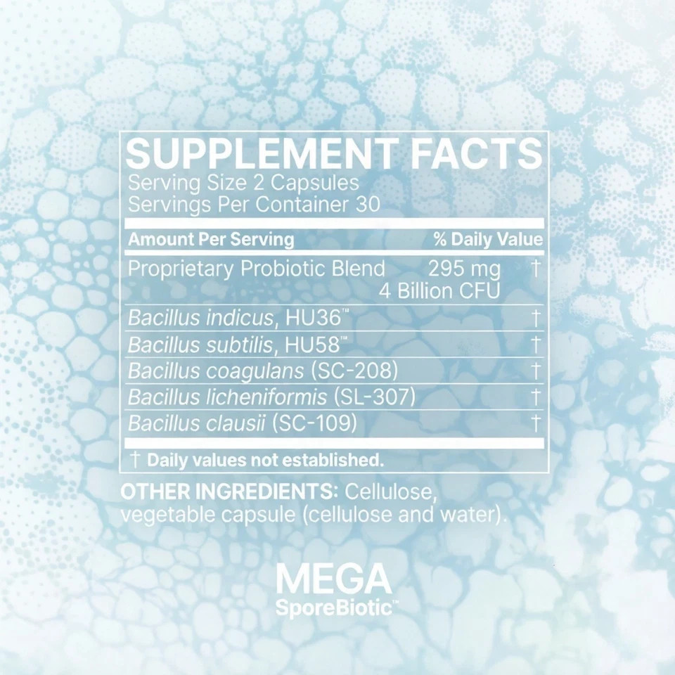 NEW！Mega Sporebiotic 60 Capsules Microbiome Labs, probiotic supplement – 3 PACK