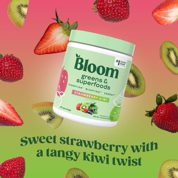 Lot of 2 – Bloom Nutrition Greens & Superfoods Powder, Strawberry Kiwi, 0.5 lbs